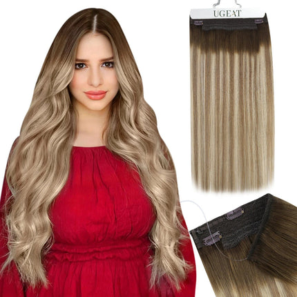 Extensions à clip blond cendré ondulées pour un look naturel et élégant