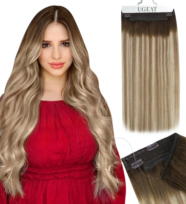 Extensions à clip blond cendré ondulées pour un look naturel et élégant