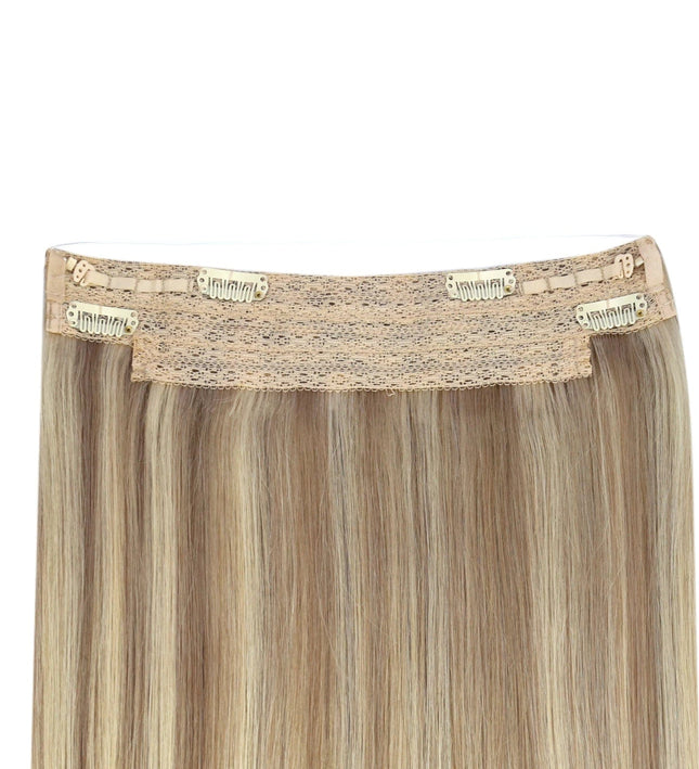 Extension à clip demi-tête en cheveux naturels couleur blonde pour du volume instantané