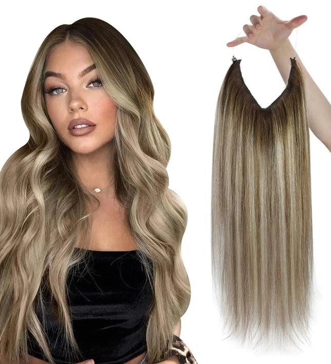 Extension invisible en cheveux naturels blonds pour un look élégant et discret