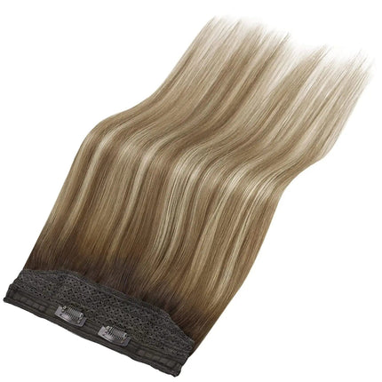 Extension à fil invisible en cheveux naturels blonds pour un look discret et élégant