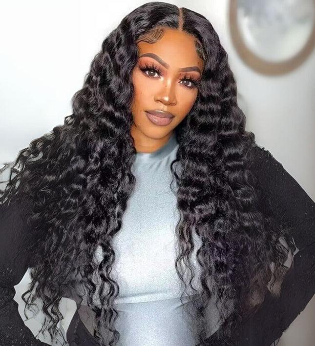 Extensions de cheveux bouclés longueur XXL en couleur noire naturelle