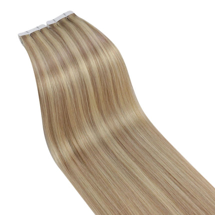 Extension adhésive cheveux longs blonds naturels raides