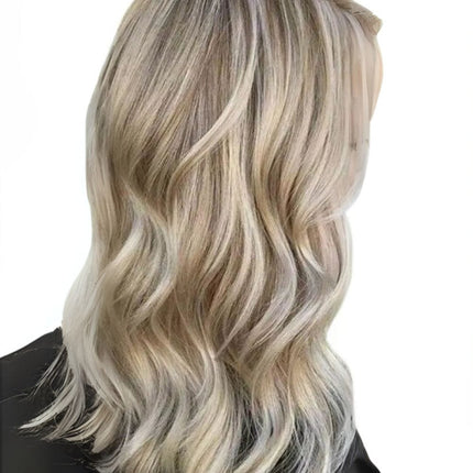 Extensions ondulées blond cendré en cheveux naturels avec anneaux invisibles