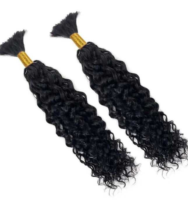 Extensions longues bouclées naturelles pour tressage en cheveux noirs élégants et volumineux