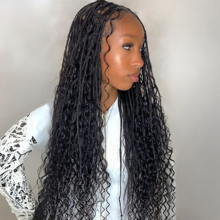 Extensions de cheveux naturels longs pour tresse africaine avec style ondulé