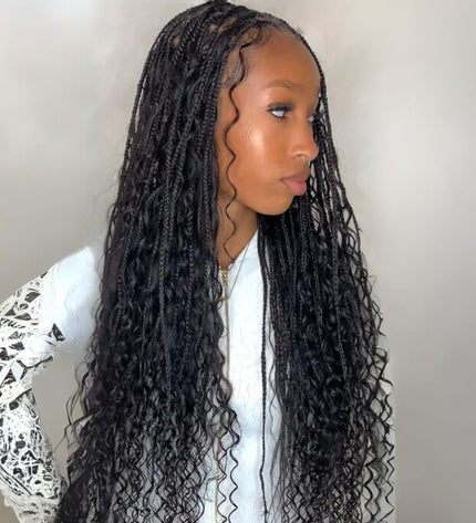 Extensions de cheveux naturels longs pour tresse africaine avec style ondulé