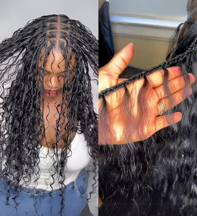 Extensions longues et naturelles pour tresse africaine avec cheveux bouclés noirs