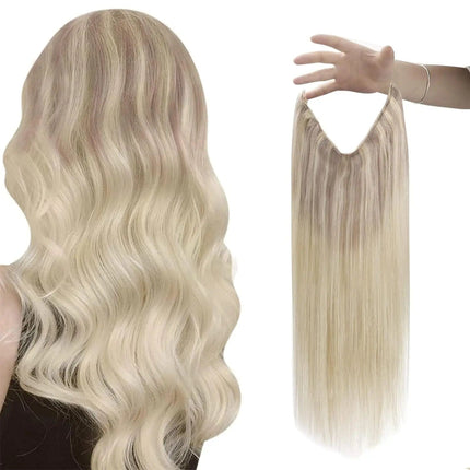 Extension invisibles blondes longues en cheveux naturels lisses pour un look élégant et discret