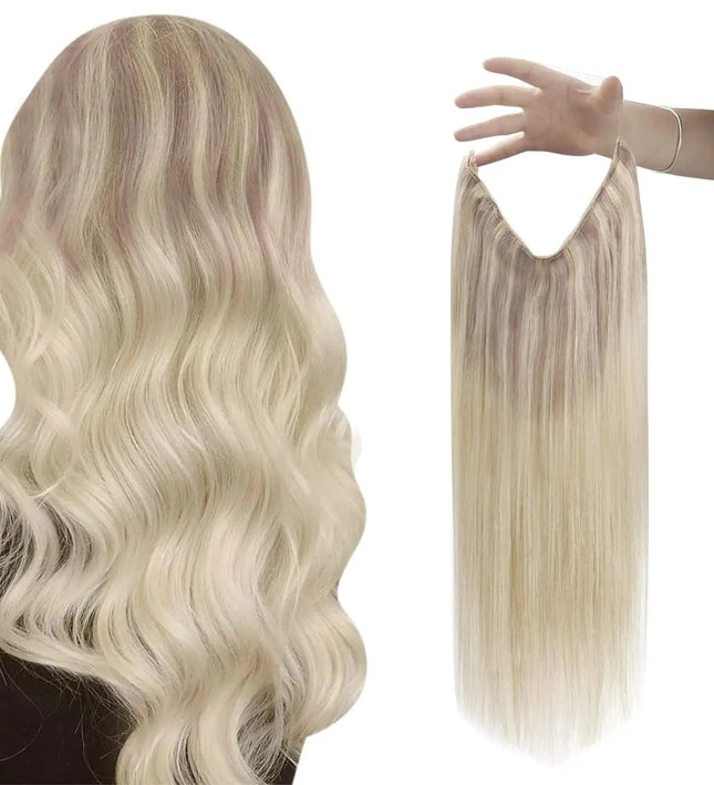 Extension invisibles blondes longues en cheveux naturels lisses pour un look élégant et discret