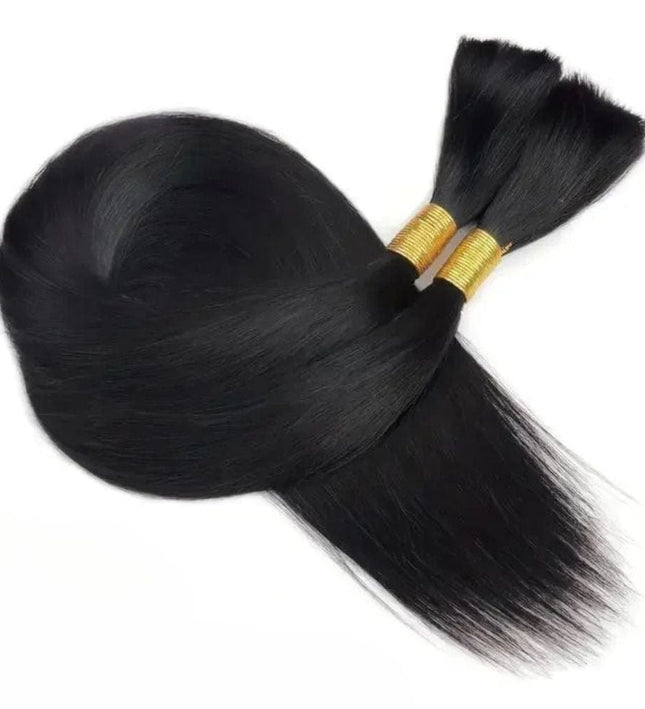 Extensions de cheveux naturels noirs raides pour tresses africaines élégantes.