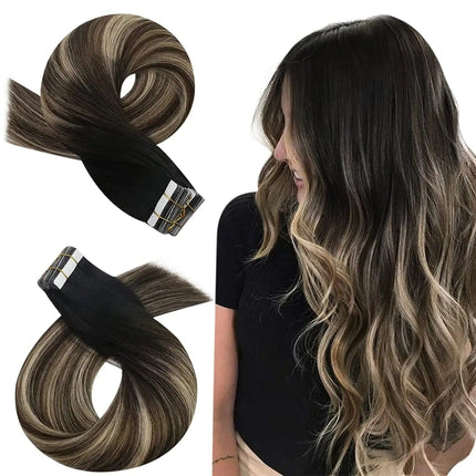 Extension de cheveux adhésive balayage naturel pour un volume et des ondulations remarquables