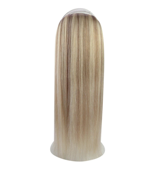 Extension longue naturelle blonde ombrée en cheveux humains pour demi-tête élégante