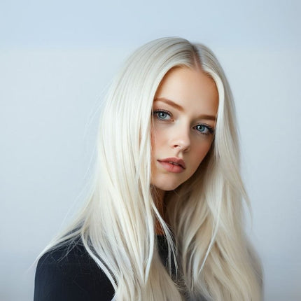 Extensions cheveux longs blonds platine naturelles pour un look éclatant et raffiné