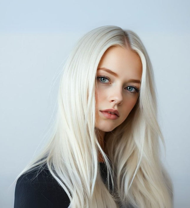 Extensions cheveux longs blonds platine naturelles pour un look éclatant et raffiné