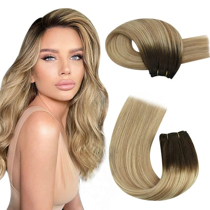 Extension de cheveux naturels blond ombré pour un look élégant et volumineux