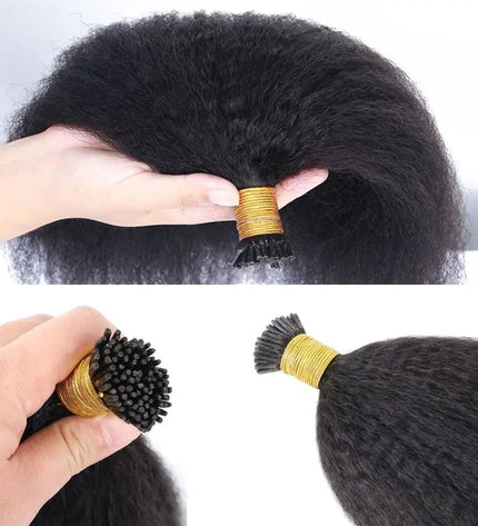 Extension tissage afro naturel en cheveux crépus pour un style volumineux et élégant