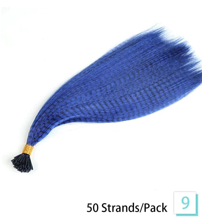Extensions déco plumes synthétiques couleur bleu vibrant pour un style original