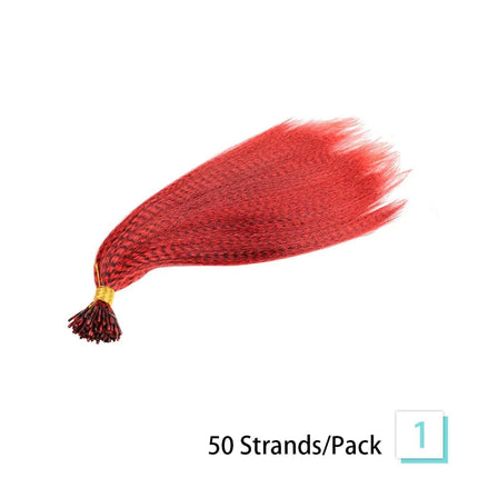 Extensions de cheveux plumes synthétiques rouges pour un style audacieux et coloré