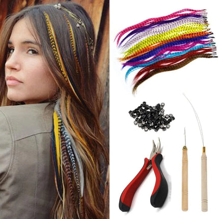 Extensions colorées en plumes synthétiques pour un style original et tendance