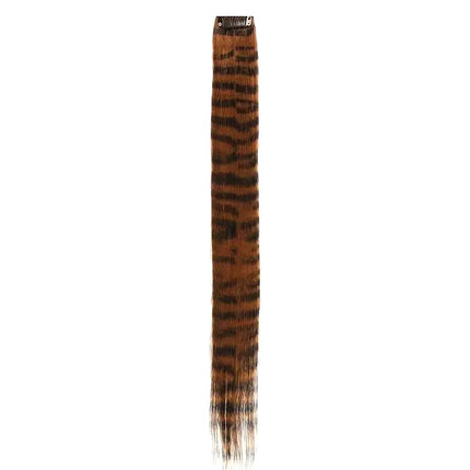 Extensions de cheveux synthétiques à clip motif zébré pour un look original et tendance