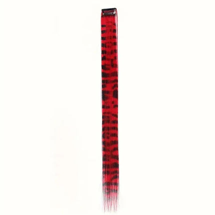 Extension à clip synthétique rouge motif léopard pour look audacieux