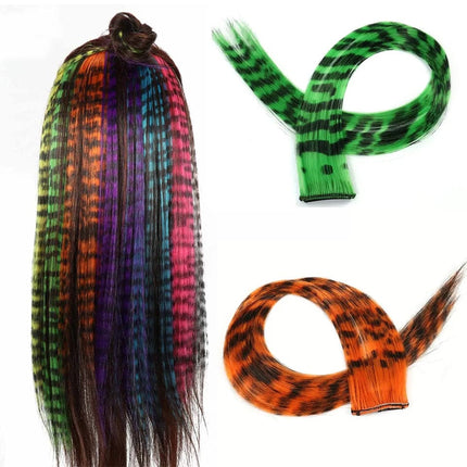Extensions de cheveux synthétiques à clip multicolores pour un style audacieux et unique
