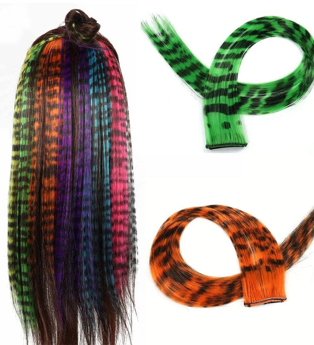 Extensions de cheveux synthétiques à clip multicolores pour un style audacieux et unique