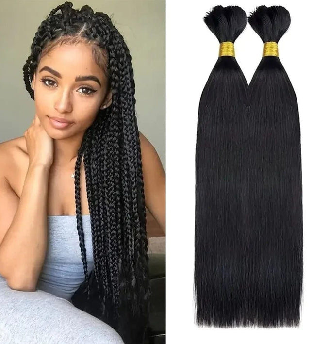 Extensions de cheveux naturels noirs, longues et raides pour un look élégant.