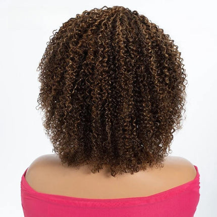 Perruque afro bouclée en cheveux naturels pour un style sans colle