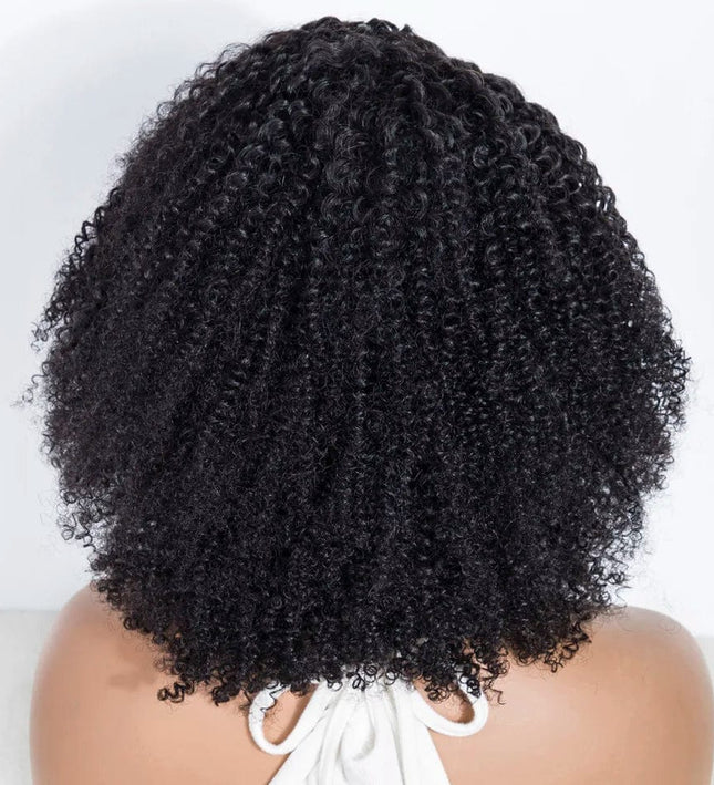 Perruque afro mi-longue en cheveux naturels pour un style volumineux et tendance