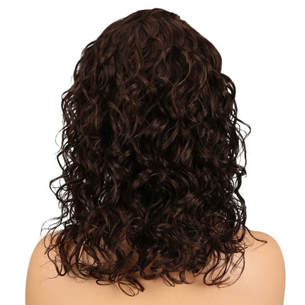 Perruque mi-longue en cheveux naturels bouclés brésiliens pour un style raffiné et naturel