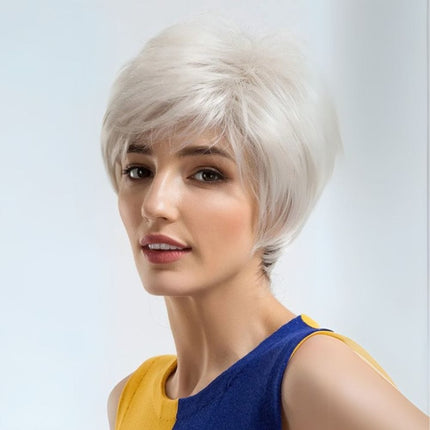 Perruque courte mixte femme en cheveux raides pour un style moderne et naturel