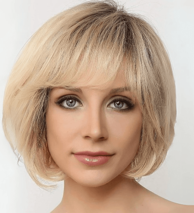 Perruque courte femme cheveux naturels blonde