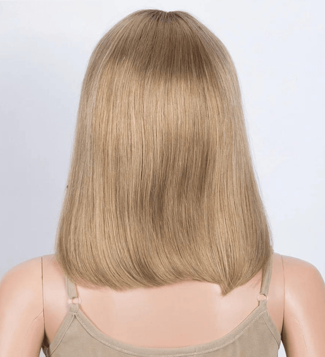 Perruque femme blonde ombrée raide cheveux naturels