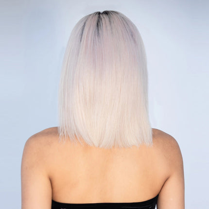 Perruque blonde courte en cheveux naturels pour un look lisse et élégant