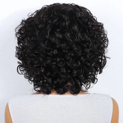 Perruque femme cheveux naturels bouclée noire