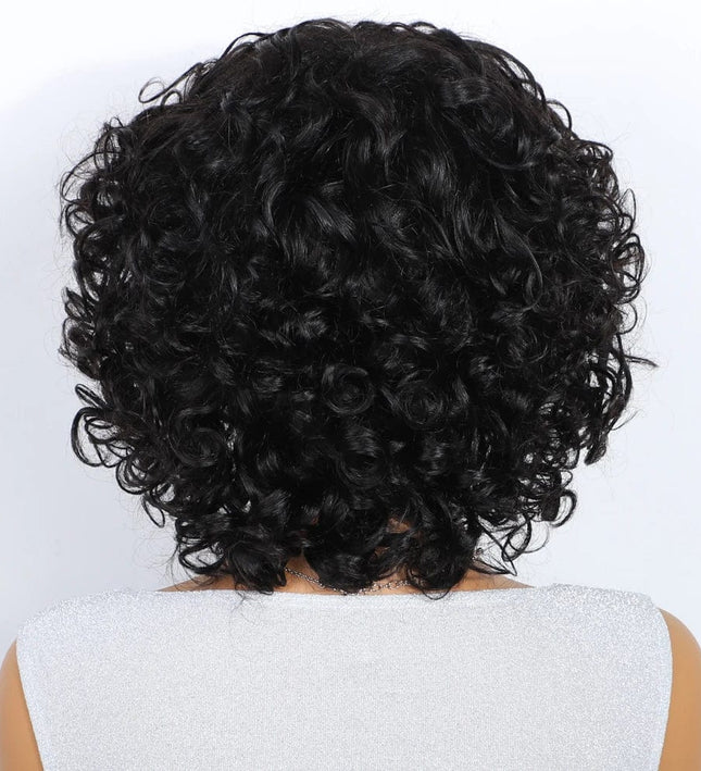 Perruque femme cheveux naturels bouclée noire