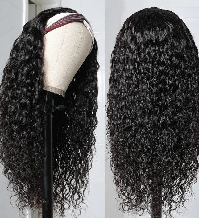 Perruque longue ondulée en cheveux naturels noirs pour femme sophistiquée et élégante