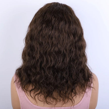 Perruque femme mi-longue cheveux naturels bouclés