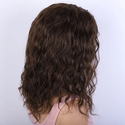 Perruque femme mi-longue cheveux naturels bouclés