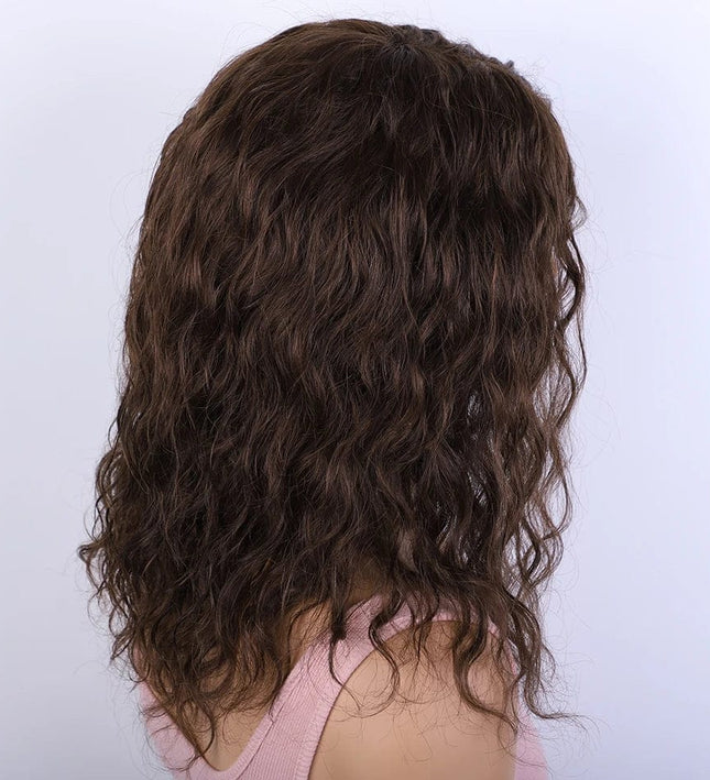 Perruque femme mi-longue cheveux naturels bouclés