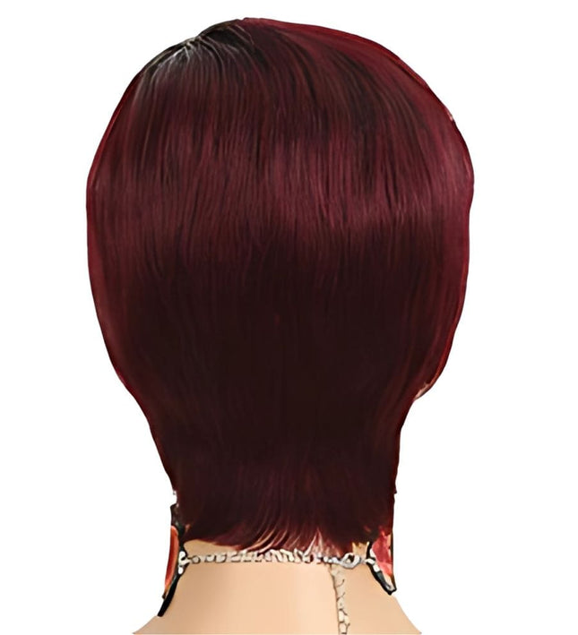 Perruque courte rouge en cheveux naturels pour un style chic et moderne femme