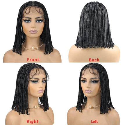 Perruque synthétique tresse africaine style carré pour femme élégante