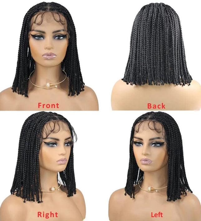 Perruque synthétique tresse africaine style carré pour femme élégante