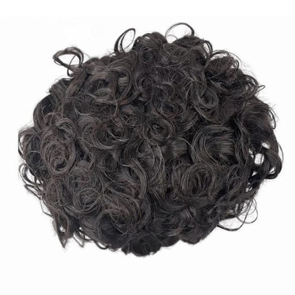 Toupet bouclé en cheveux naturels noirs pour un style volumineux et authentique