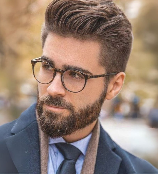 Cheveux naturels pour homme, perruque brune élégante et moderne