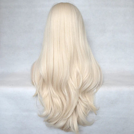 Perruque synthétique longue blonde ondulée pour cosplay, style élégant et naturel