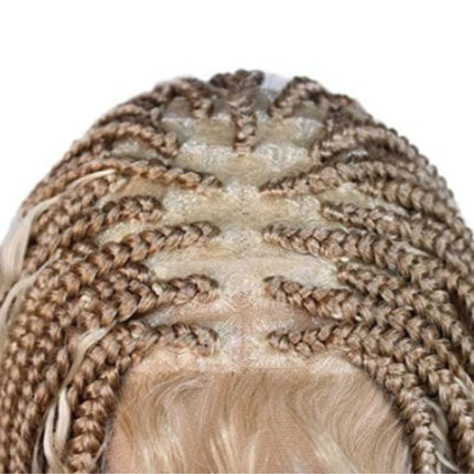 Perruque longue tresse afro synthétique blonde