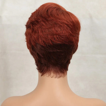 Perruque courte rousse en cheveux naturels pour un style moderne et sans colle